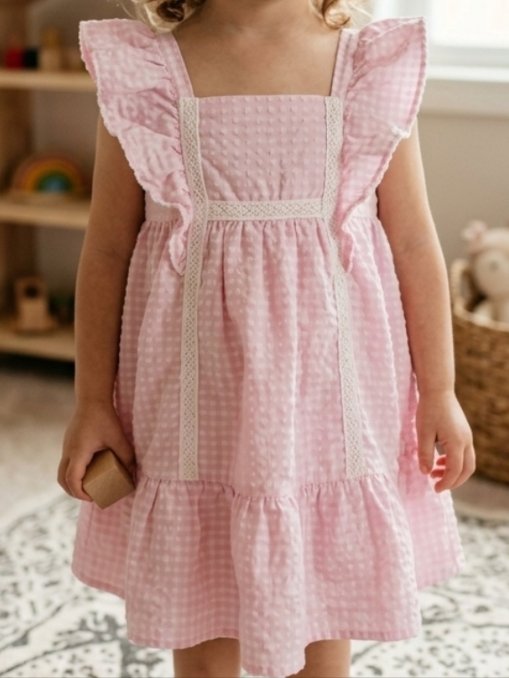 Janie and Jack Light Pink Dress with Ruffle Detail 2T